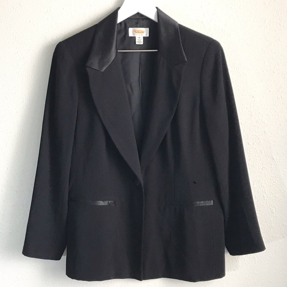 Talbots One Button Black Blazer Size 10